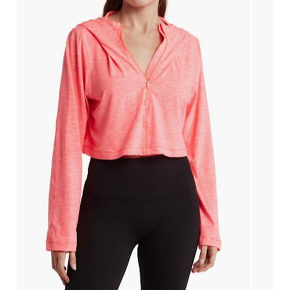 90 Degree By Reflex Tops - 90 Degree by Reflex Pink Half Zip Pullover Hoodie‎ Size Large NWT
